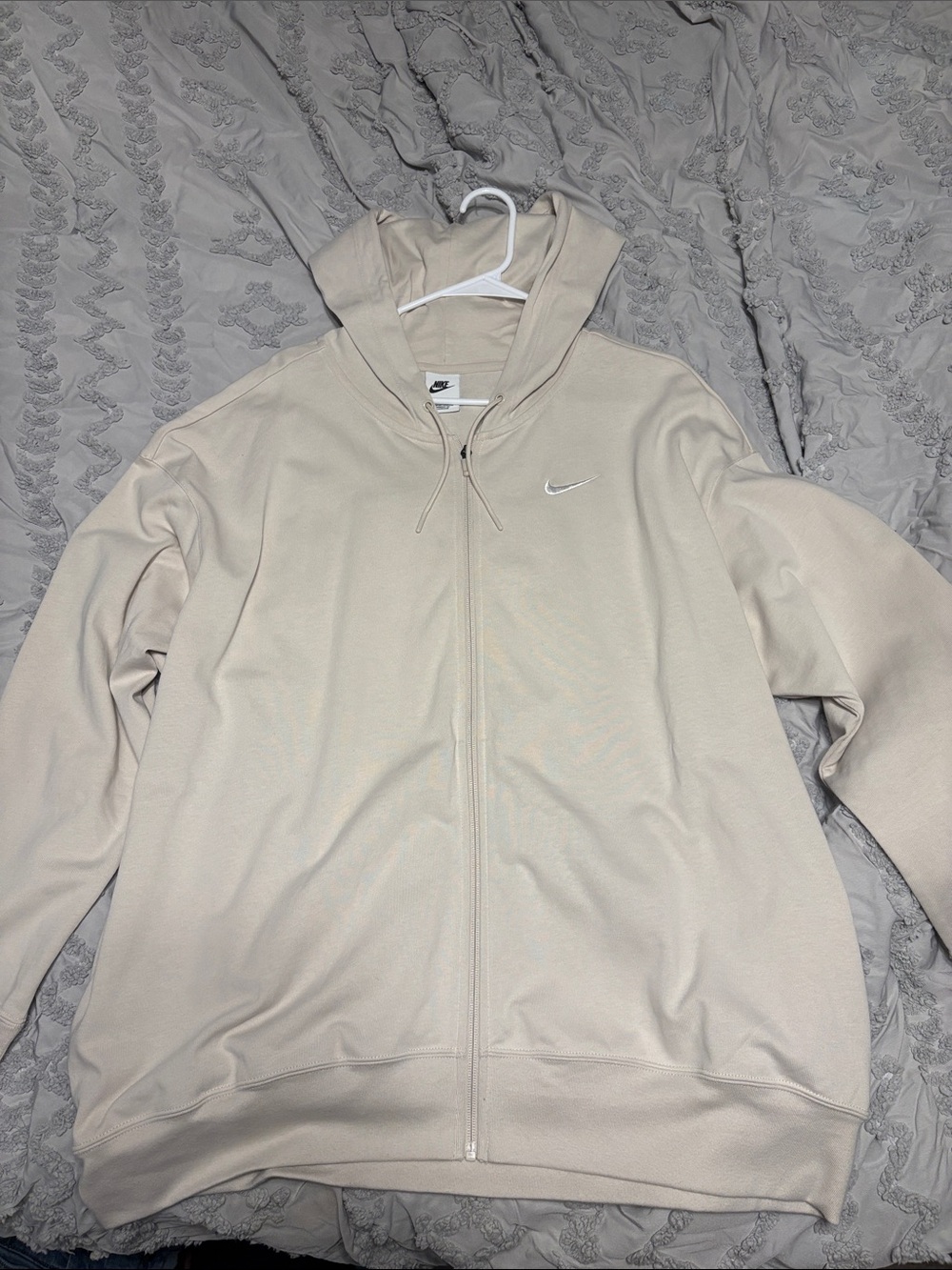 Nike Women's Beige Full-Zip Hoodie Jacket